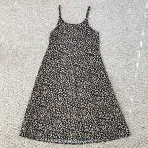 Long Black & Tan Floral Dress